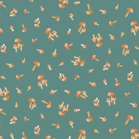Encganted Forest Little Mushrooms Teal