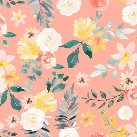 Everyday Caturday Coral Cat Floral