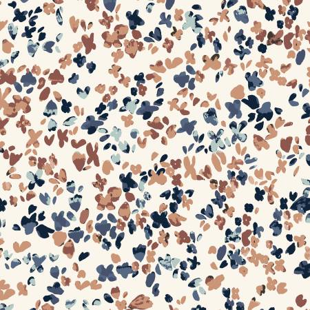 Ivory/Multi Sienna/ Indigo Double Gauze Organic