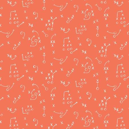 Touchdown X's and O's Orange organic cotton