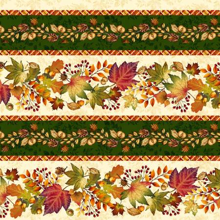 Autmn Fields Cream Multi Border Stripe