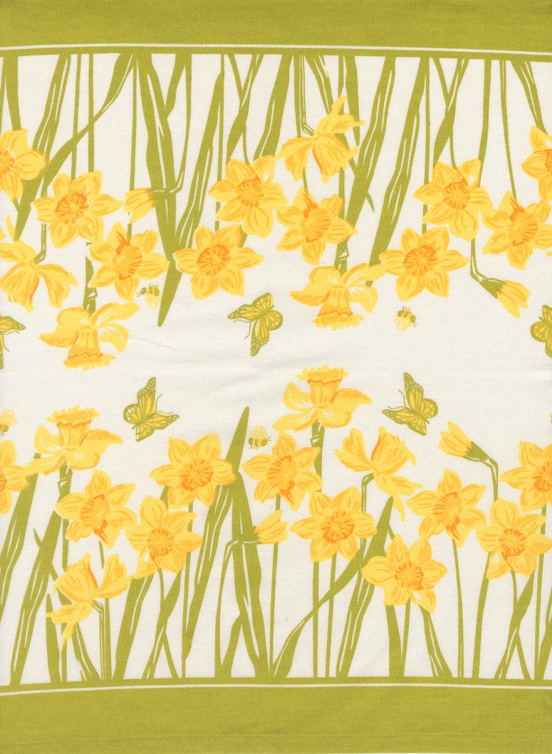 16" Classic Retro Floral Daffod 920 317 Moda Toweling#1