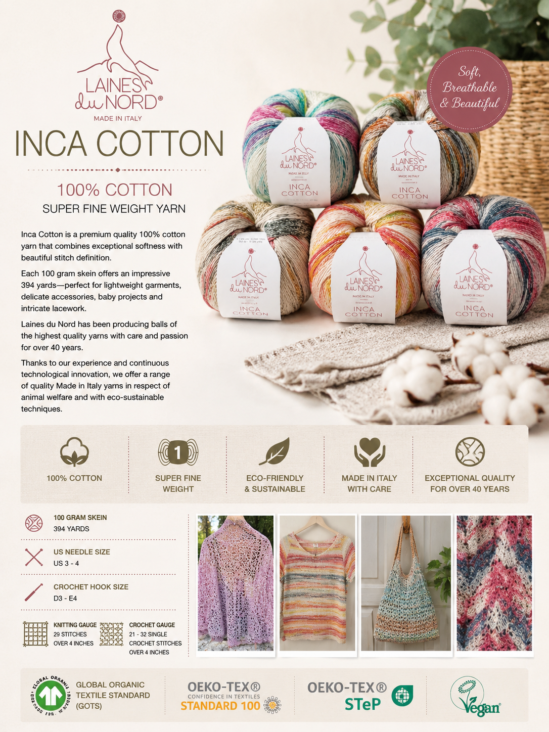 Laines du Nord Inca Cotton Yarn