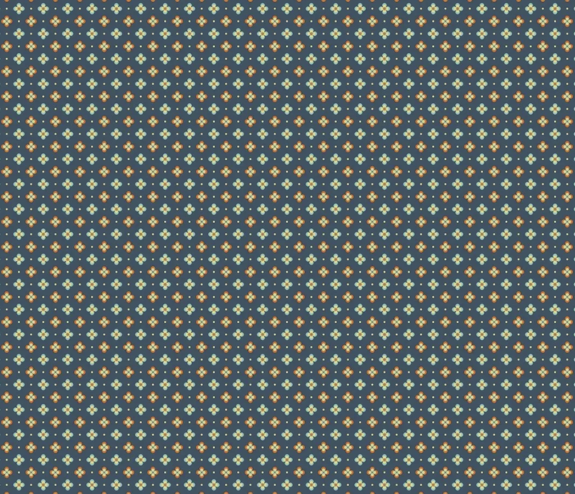 Regina Dark Blue Flowers