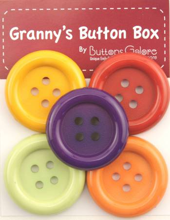 Grannys Button Box Buttons Chunky Autumnal 1-5/8in