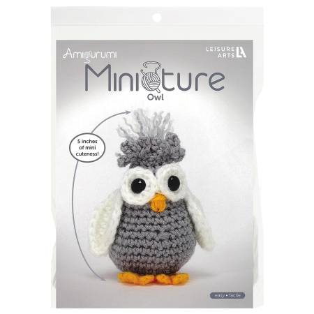 Leisure Arts Amigurumi Miniatures Kit Owl