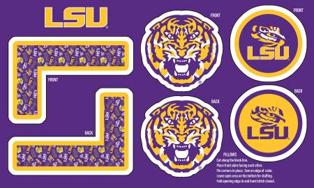 Univ Of Louisiana Minky Pillow Project Panel 36in x 60in