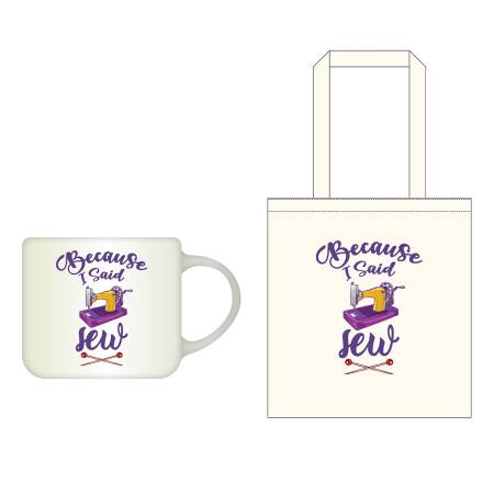 Drinking Mug & Tote Bag Set - Because I Said Sew
