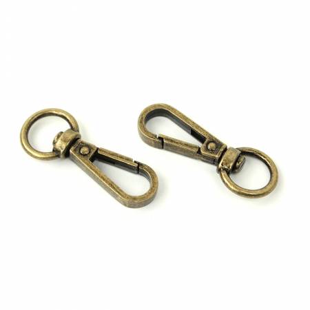 Two Swivel Hooks 1/2" Antique