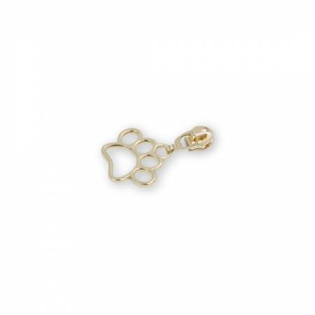 Four 5 Paw Print Zipper Pulls Gold