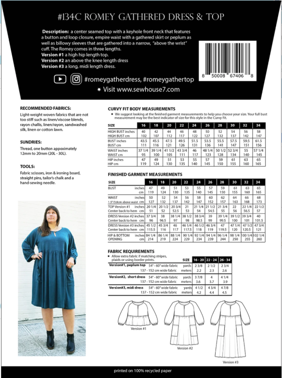 Romey Gathered Dress & Top Curvy Fit