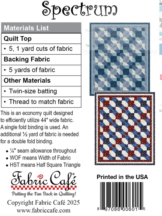 Spectrum 5-Yard Quilt Pattern