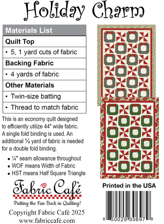 Holiday Charm 5-Yard Quilt Pattern