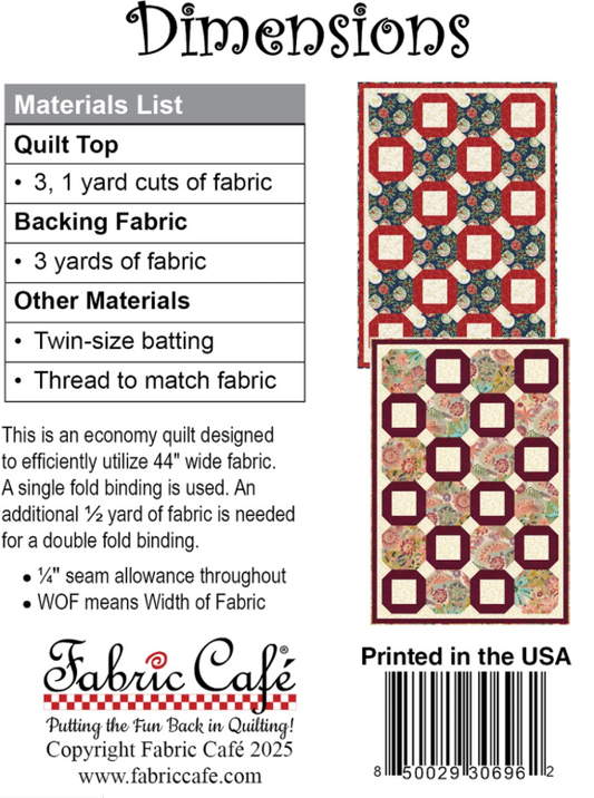 Dimensions 3-Yard Quilt Pattern