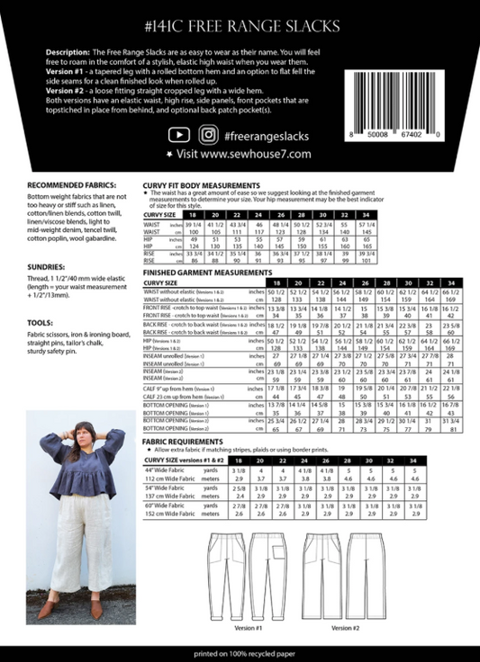Free Range Slacks Pattern Curvy