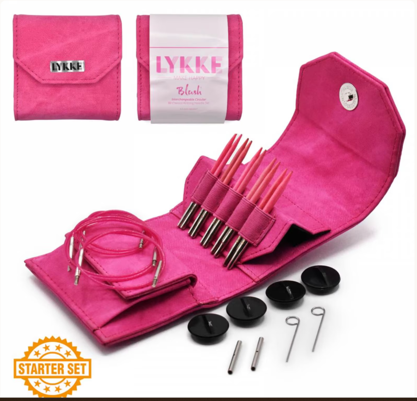 Lykke Blush Interchangeable Circular 3.5" Knitting Needles.