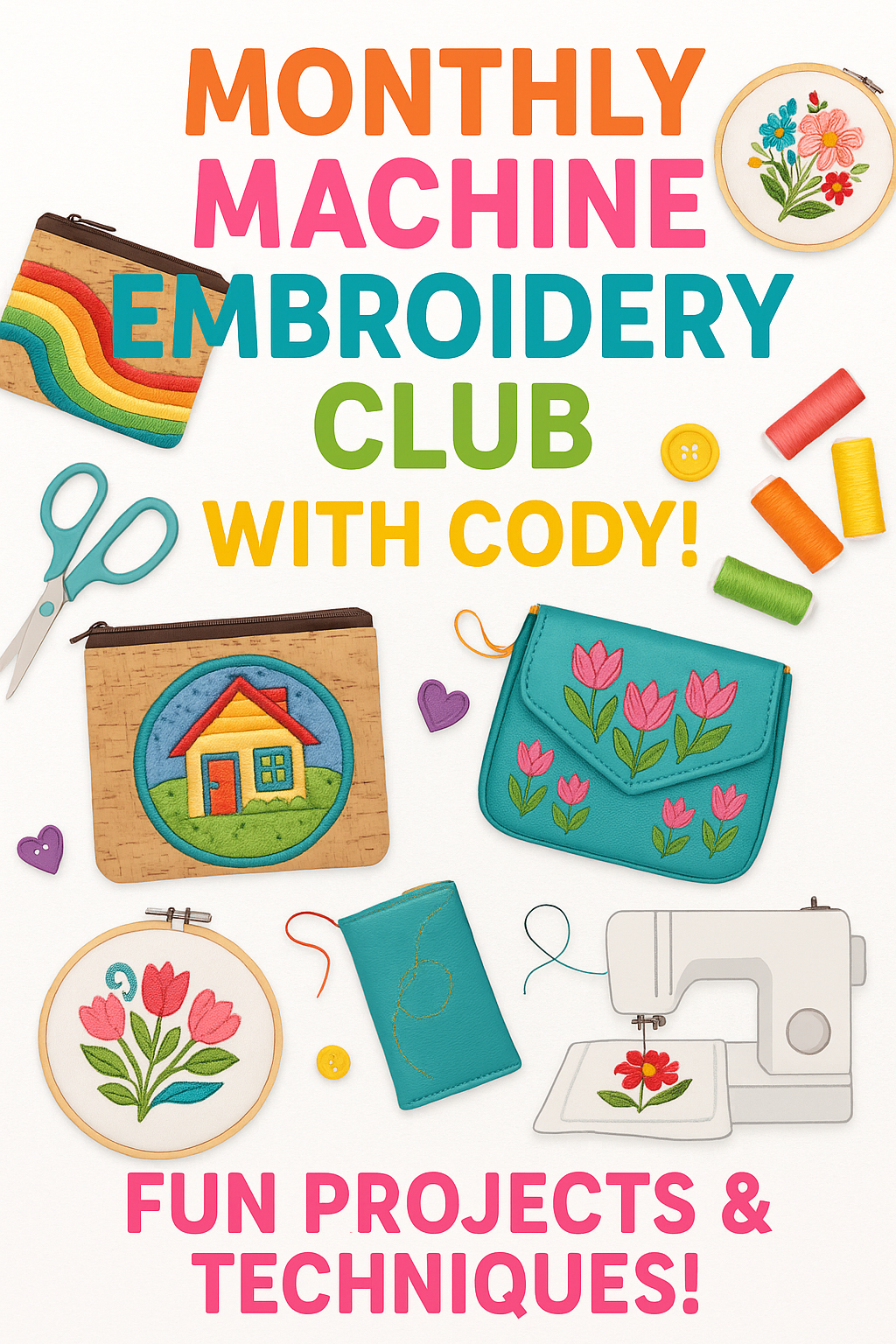 Monthly Machine Embroidery Club with Cody!
