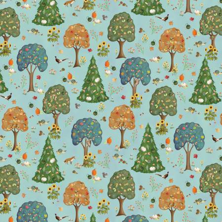 Enchanted Forest Trees Blue