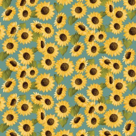 Enchanted Forest Sunflower Garden Blue