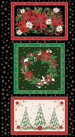 Holiday Nouveau Panel Black w/Metallic