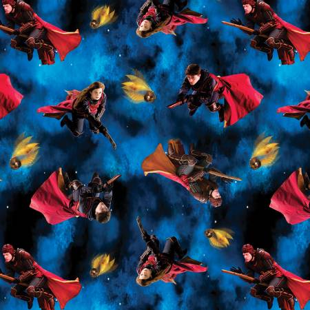 Harry Potter Playing Quidditch Blue