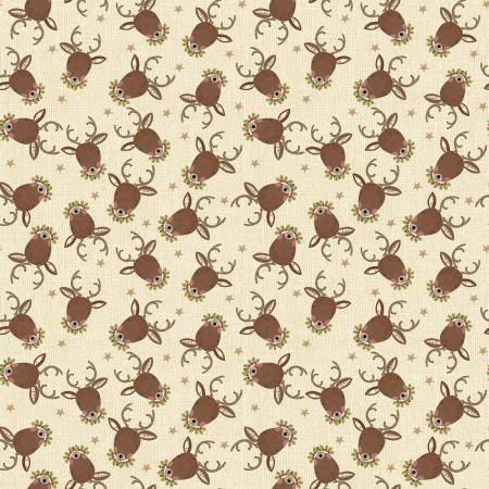 White Christmas Cream Reindeer Portrait