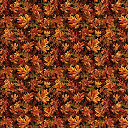 Autumn Cats Leaves of Autumn Black/Spice
