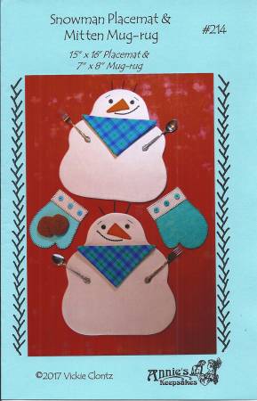 Snowman Placemat & Mitten Mug Rug