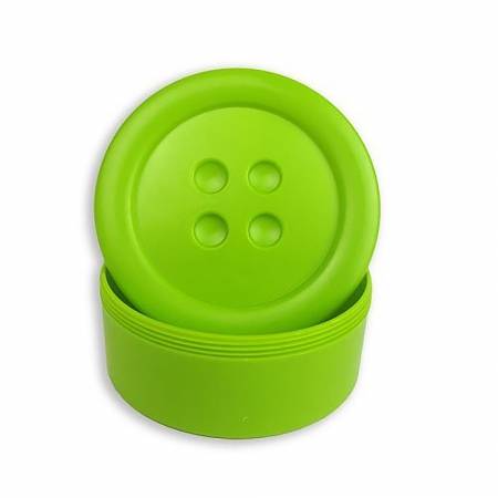 Button Shaped Storage Box Small 3-1/4in Diameter Lime