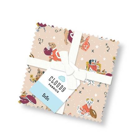 Touchdowns & Tailwags 5x5 organic cotton