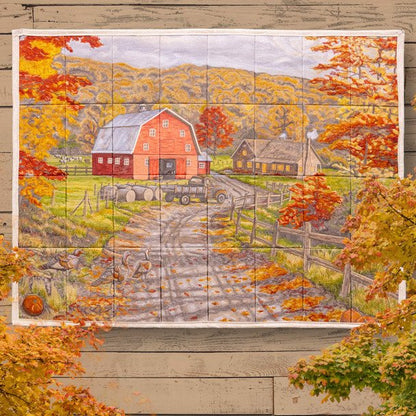 Late Afternoon on the Farm Tiling Scene Thread Kit with Design