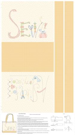 Cream 24in Canvas Tote Bag Panel