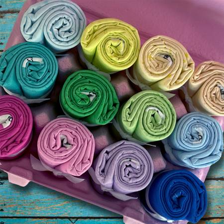Chicken Scratch Spring Egg Carton With 12 Fat Quarters, free pattern included.