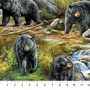 Naturescapes  Northwoods Lt. Green Multi Bear