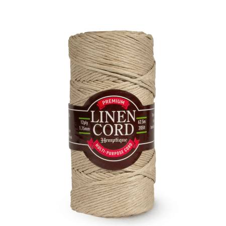 Flax Linen Cord Spool 12ply 1.75mm x 62.5m Natural