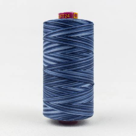 Fruitti Variegated 12wt Cotton Thread 400m Blue Night