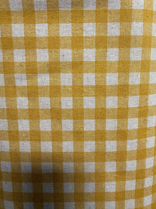 Gold Check Linen Print 80/20 43"