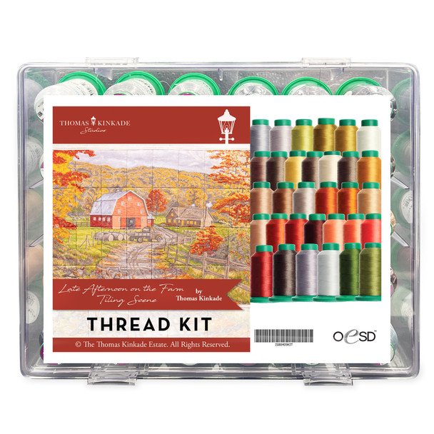 Late Afternoon on the Farm Tiling Scene Thread Kit with Design