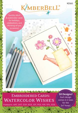 Embroidered Cards Watercolor Wishes Embroidery CD