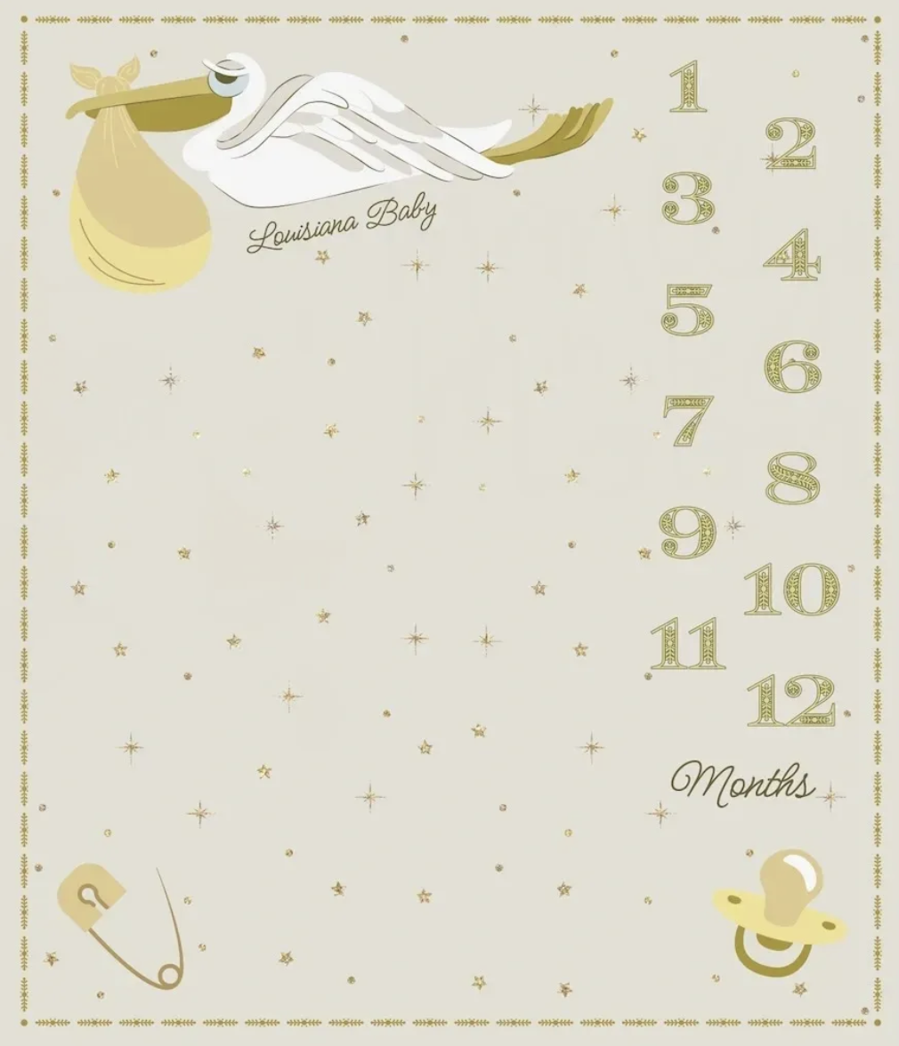 Louisiana Baby Pelican Milestones Panel