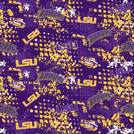 NCAA-Louisiana Splatter Cotton