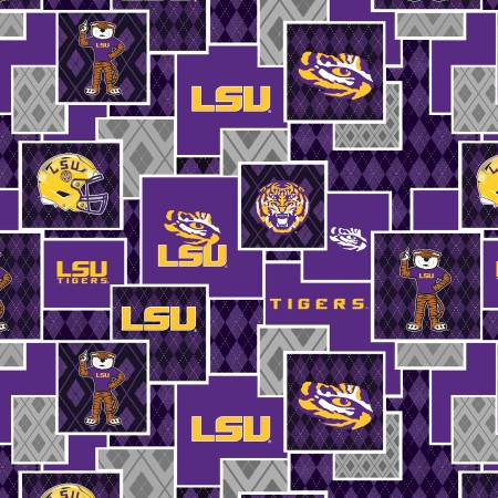 LSU Argyle Boxes-Cotton