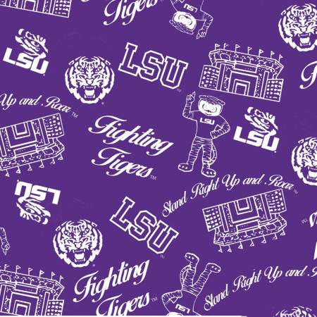 NCAA-LSU Mini Stadium Logo Cotton