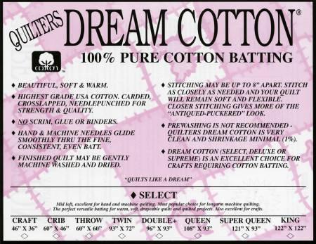 Quilters Dream Select Natural Queen Size 93inx108in 6 per Box