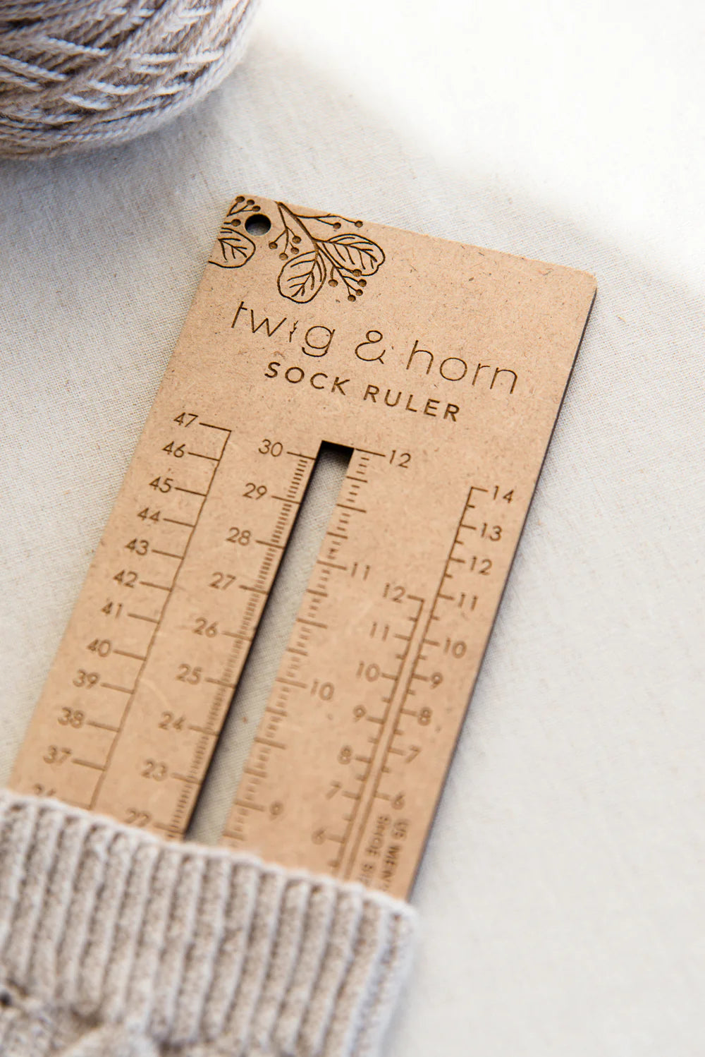 Twig & Horn Sock Sizing Ruler