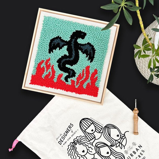 Dragon by Sarah Watts Punch Needle Frame Kit