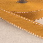 100% Cotton Webbing with Stitches, Mustard
