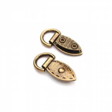 Two Decorative Mini Strap Connectors Antique