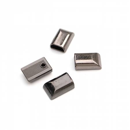Four Zipper Cord Ends Gunmetal