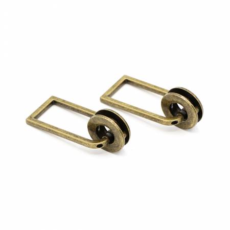 Two Grommet Strap Connectors 3/4in Antique